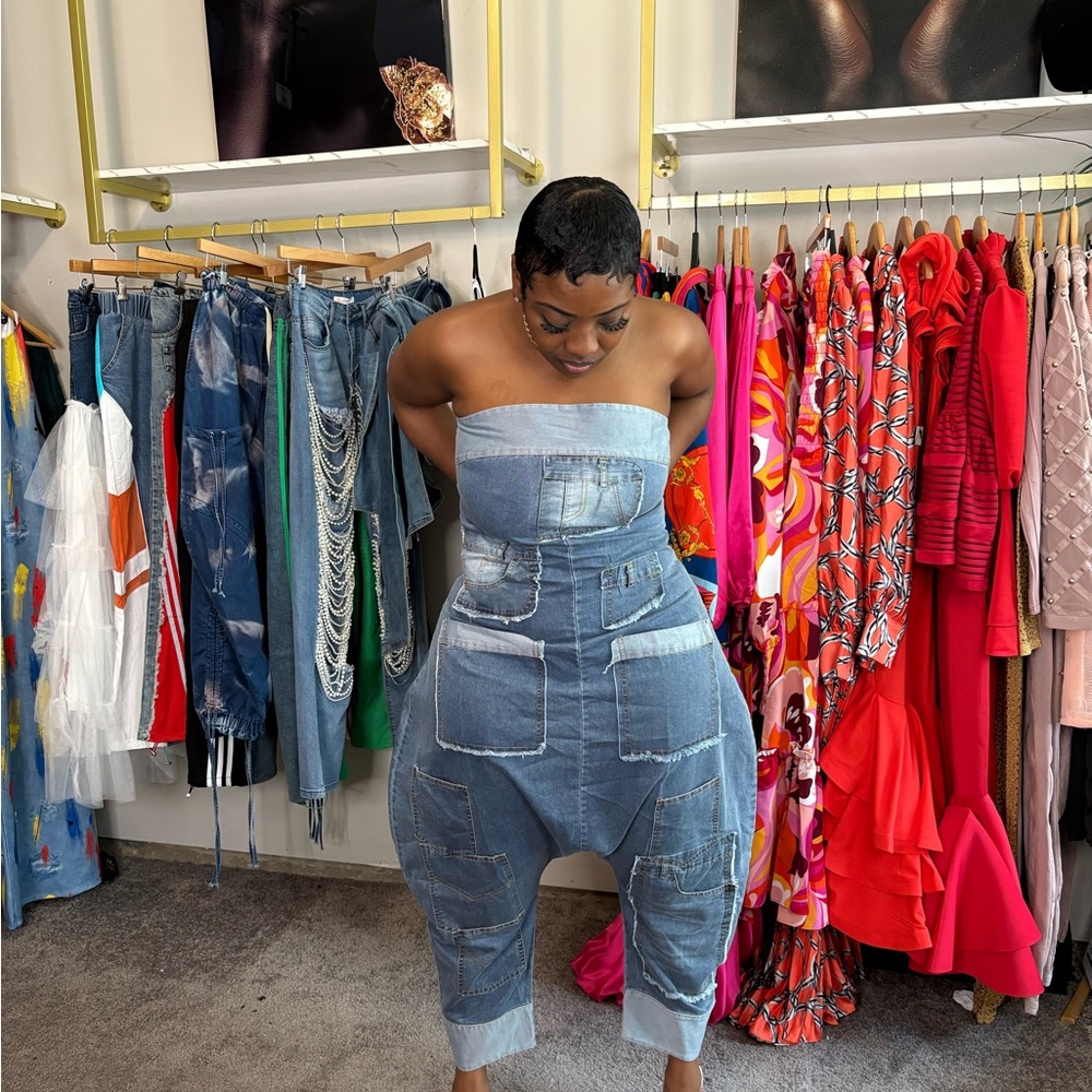 Women's Blue Denim Jumpsuit